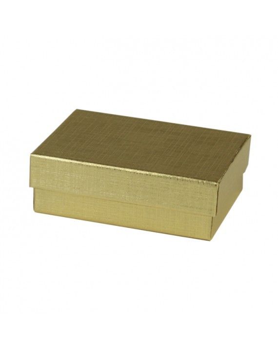 Gloss Gold Linen - Jewelry Box - 3-1/16 x 2-1/8 x 1"