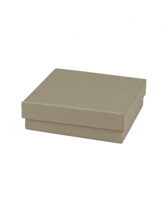 Matte Oatmeal Groove - Jewelry Box - 3-1/2 x 3-1/2 x 1"