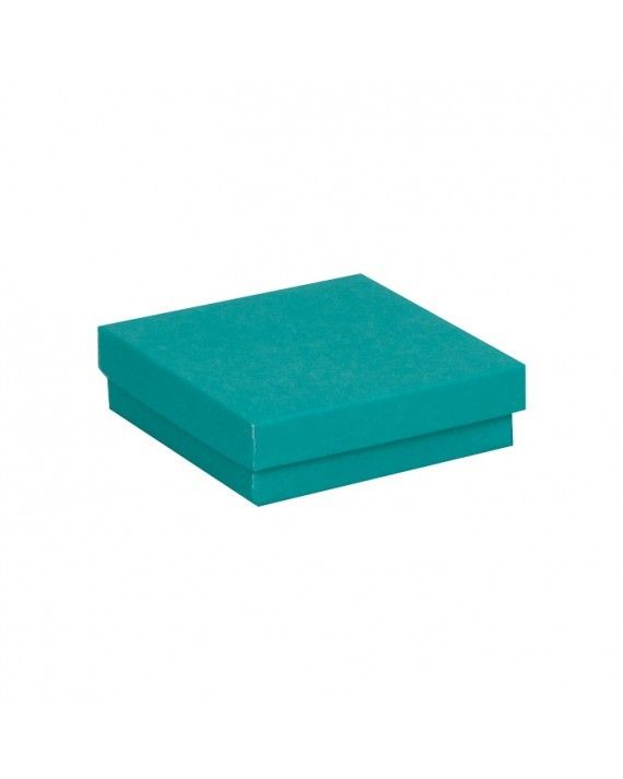 Matte Tropical Turquoise Blue - Jewelry Box - 3-1/2 x 3-1/2 x 1"