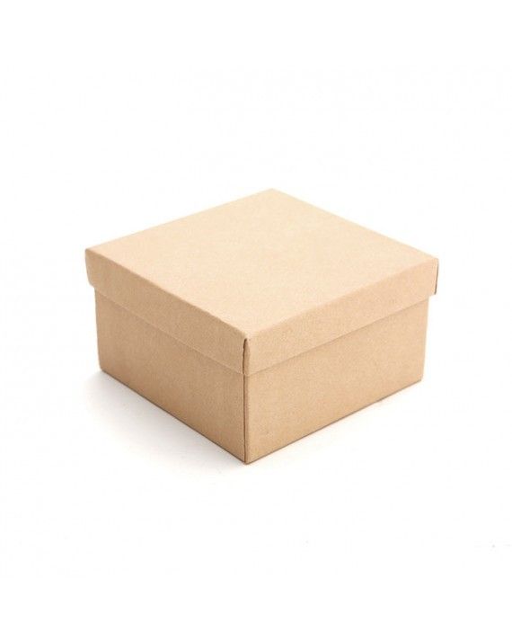 Brown Kraft - Jewelry Box - 3-1/2 x 3-1/2 x 2"