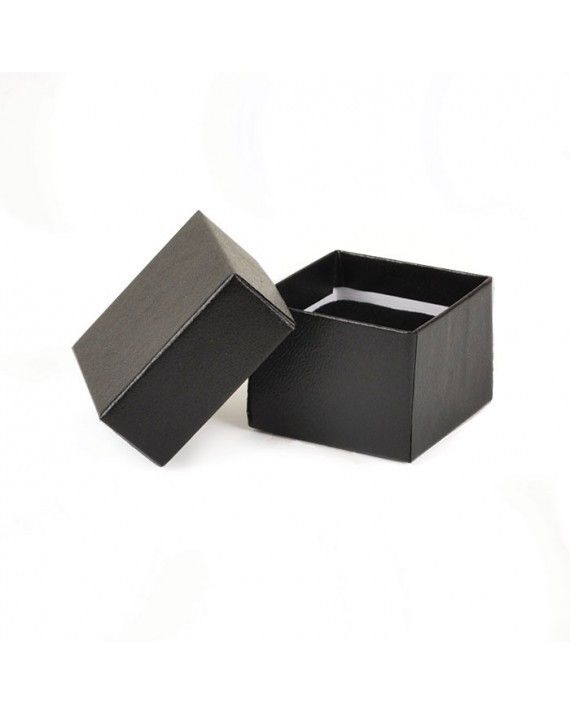 Gloss Black Embossed - Ring Box - 1-5/8 x 1-5/8 x 1-1/4"