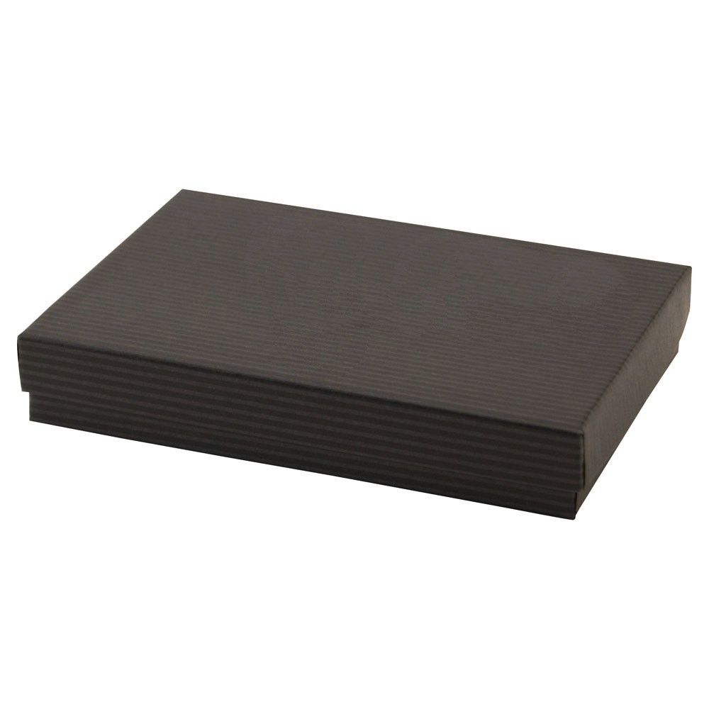 Matte Black Kraft Pinstripe - Jewelry Box - 5-1/4 x 3-3/4 x 7/8"