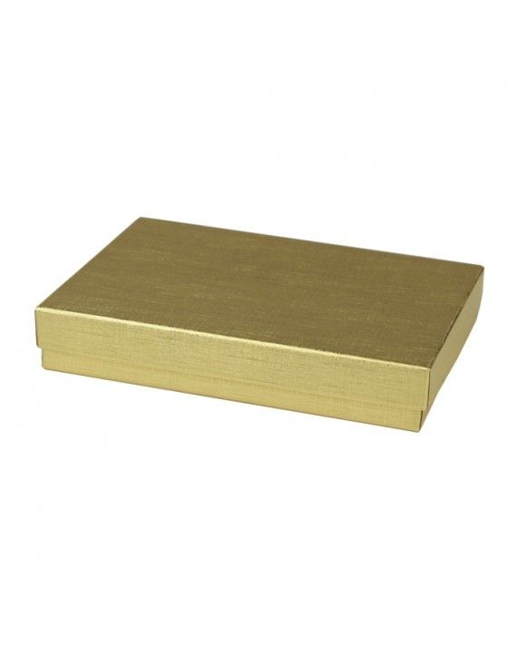Gloss Gold Linen - Jewelry Box - 5-1/4 x 3-3/4 x 7/8"