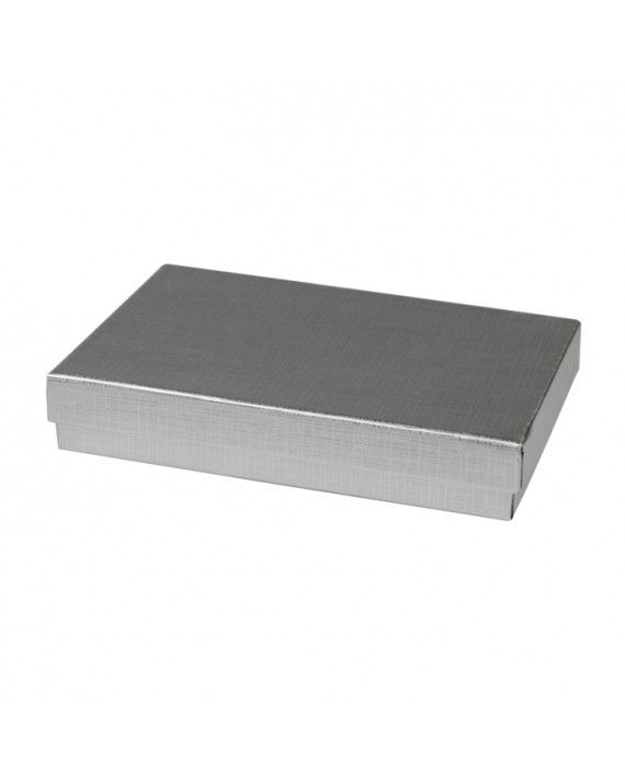 Gloss Silver Linen - Jewelry Box - 5-1/4 x 3-3/4 x 7/8"