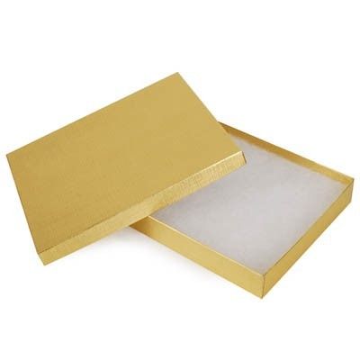 Gloss Gold Linen - Jewelry Box - 7 x 5-1/2 x 1"