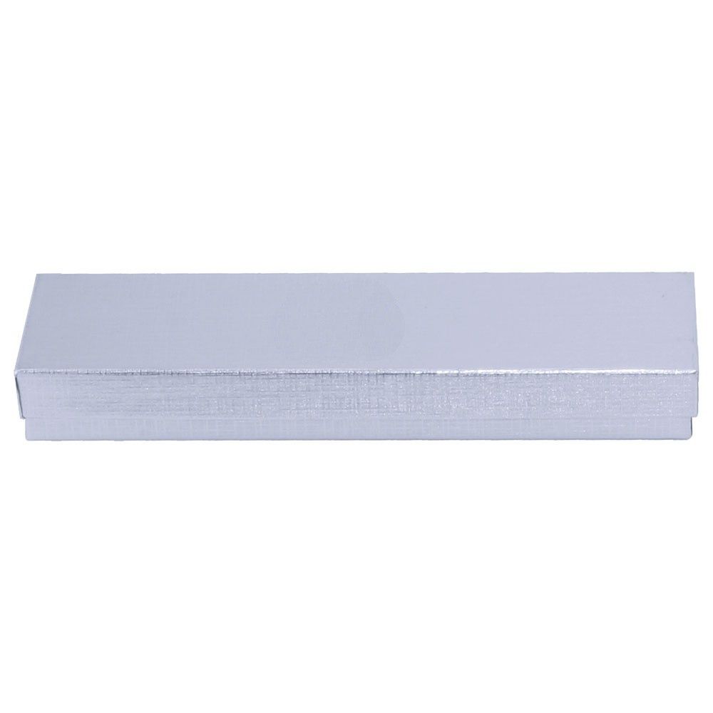 Gloss Silver Linen - Jewelry Box - 8 x 2 x 7/8"