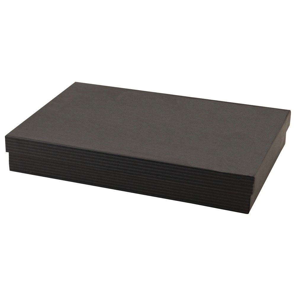 Matte Black Kraft Pinstripe - Jewelry Box - 8 x 5-1/2 x 1-1/4"