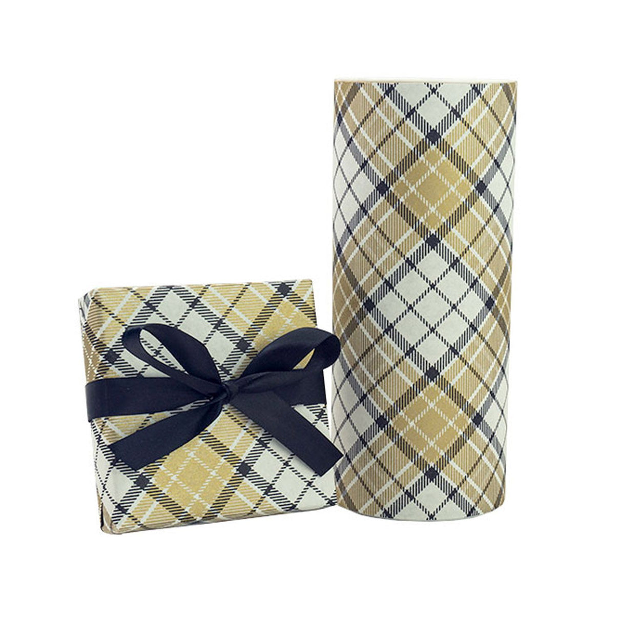 Metallic Gold Plaid - Gift Wrap - Jeweler's Gift Wrap Roll (7-3/8" x 100 ft.)