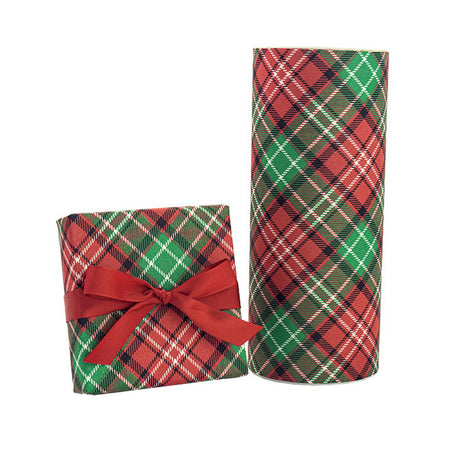 Red Green Plaid - Gift Wrap - Jeweler's Gift Wrap Roll (7-3/8" x 100 ft.)