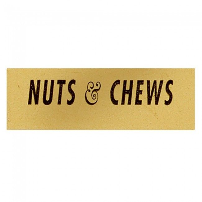 Nuts and Chews (Gold/Black) - Label - 1-1/2 x 1/2"