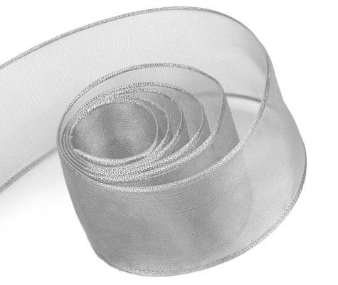 Silver - Lavish (Wired Edge) Ribbon - 2-1/4" x 50 Yards
