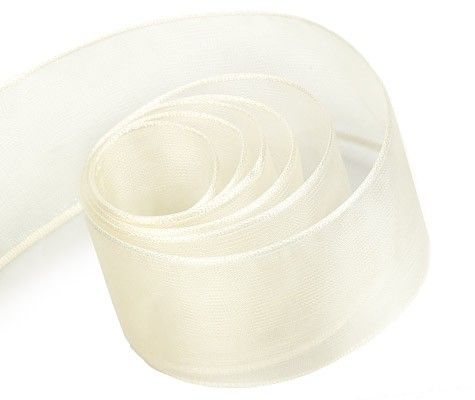 Ivory - Lavish (Wired Edge) Ribbon - 2-1/4" x 50 Yards