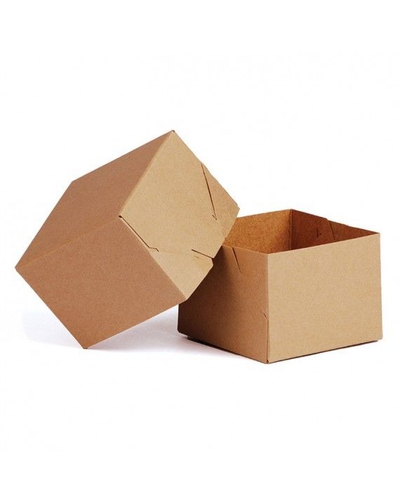 Natural Kraft - 2 Piece Lock Corner Box - 4 x 4 x 3" (Lock Corner)