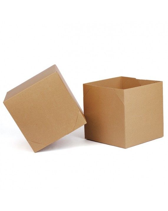 Natural Kraft - 2 Piece Lock Corner Box - 7 x 7 x 7" (Paige Lock)
