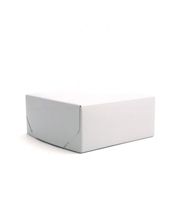 White - 2 Piece Lock Corner Box - 8 x 8 x 3-1/2" (Lock Corner)