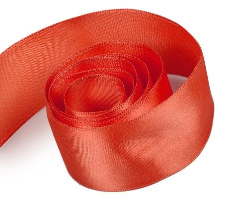 Red - Luscious Satin (Wired Edge) Ribbon - 1-1/2" x 50 Yards