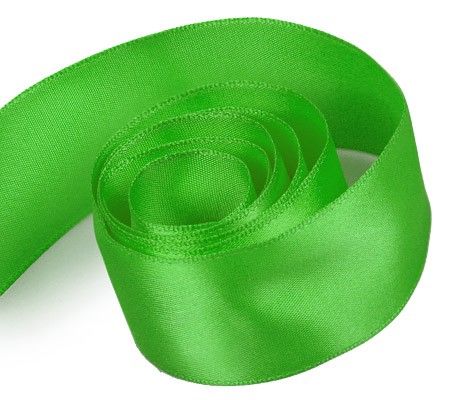 Emerald - Luscious Satin (Wired Edge) Ribbon - 2-1/4" x 50 Yards