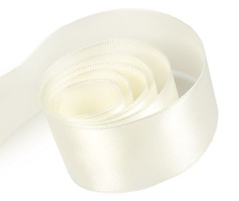 Ivory - Luscious Satin (Wired Edge) Ribbon - 2-1/4" x 50 Yards