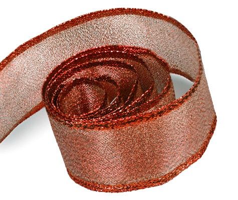 Metallic Red - Luster Satin (Wired Edge) Ribbon - 2-1/4" x 50 Yards