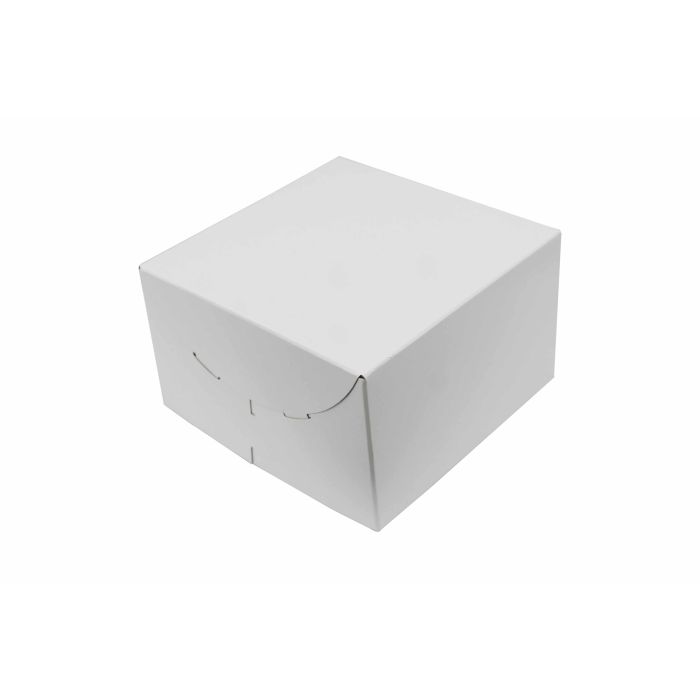 White - 2 Piece Lock Corner Box - 6 x 6 x 6" (Paige Lock)