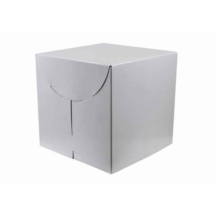 White - 2 Piece Lock Corner Box - 7 x 7 x 7" (Paige Lock)