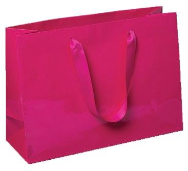 Pink Gloss - Grosgrain Ribbon Handle Gift Bag - 16 x 6 x 12"