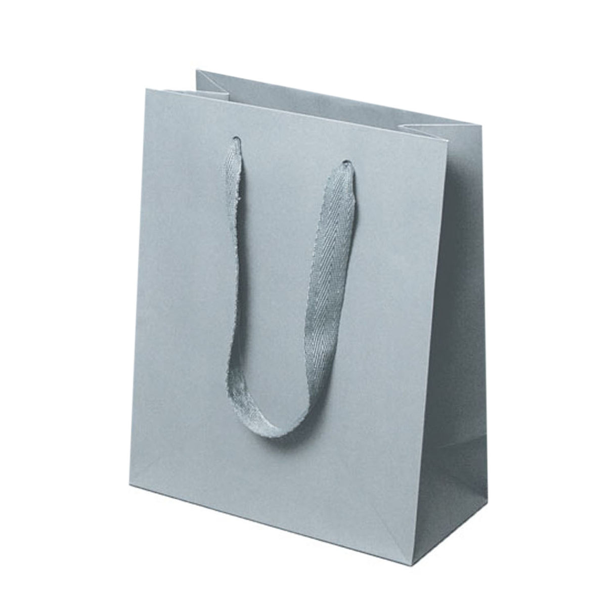 Light Gray - Twill Ribbon Handle Gift Bag - 10 x 5 x 13"