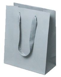 Light Gray - Twill Ribbon Handle Gift Bag - 10 x 5 x 13"