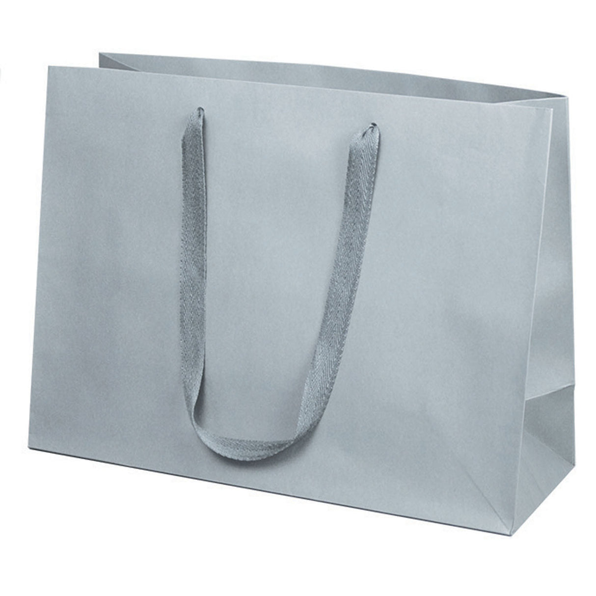 Light Gray - Twill Ribbon Handle Gift Bag - 16 x 6 x 12"