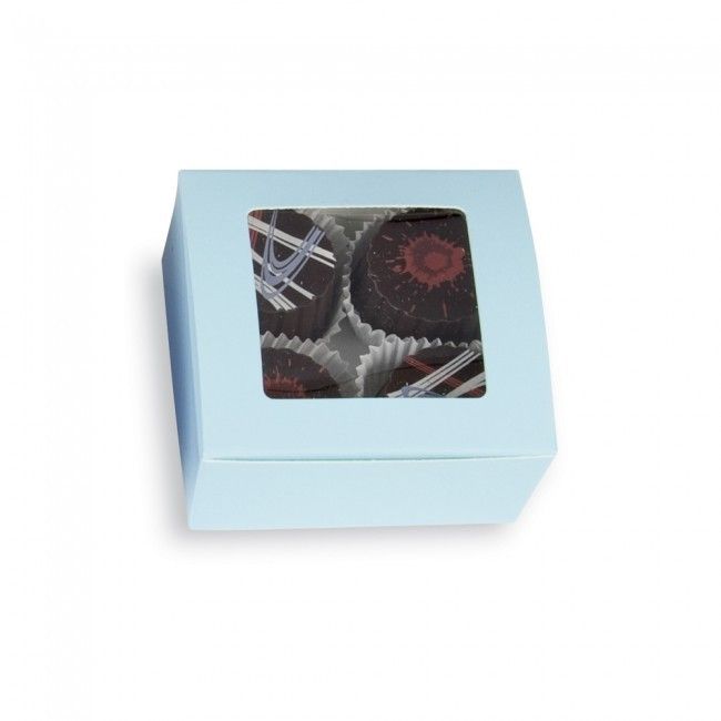 Blue - Ballotin Box - (4 Pc.) 2-5/8 x 2-1/2 x 1-1/4" - w/Window