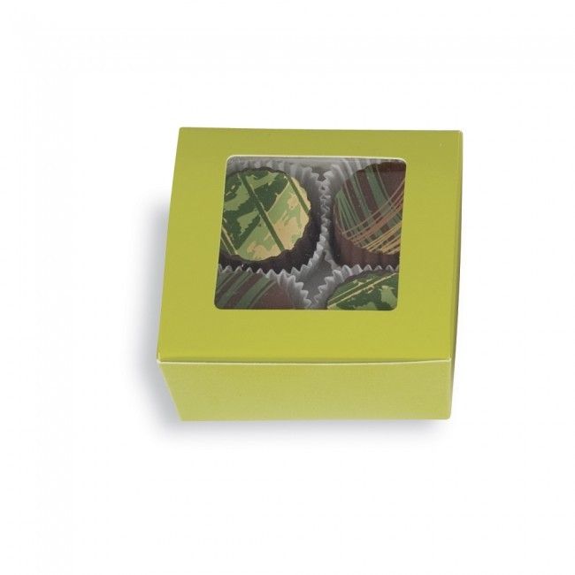 Pistachio - Ballotin Box - (4 Pc.) 2-5/8 x 2-1/2 x 1-1/4" - w/Window