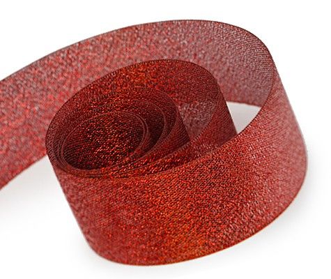 Red - Metallic Coast Ribbon - 5/8" x 100 Yards