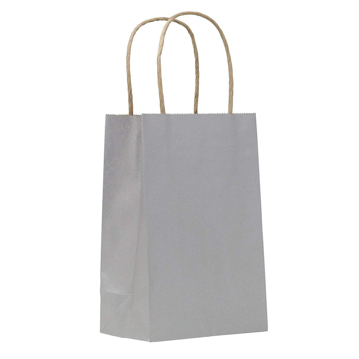 Matte Metallic Silver - Shopping Bag - 5-1/4 x 3-1/4 x 8-3/8"
