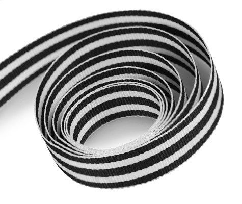 Black / White - Mono Stripe Ribbon - 1" x 50 Yards
