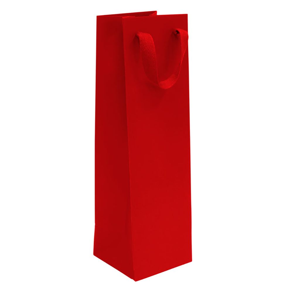 Big Apple Bright Red - Twill Ribbon Handle Gift Bag - 4-1/2 x 4-1/2 x 15"