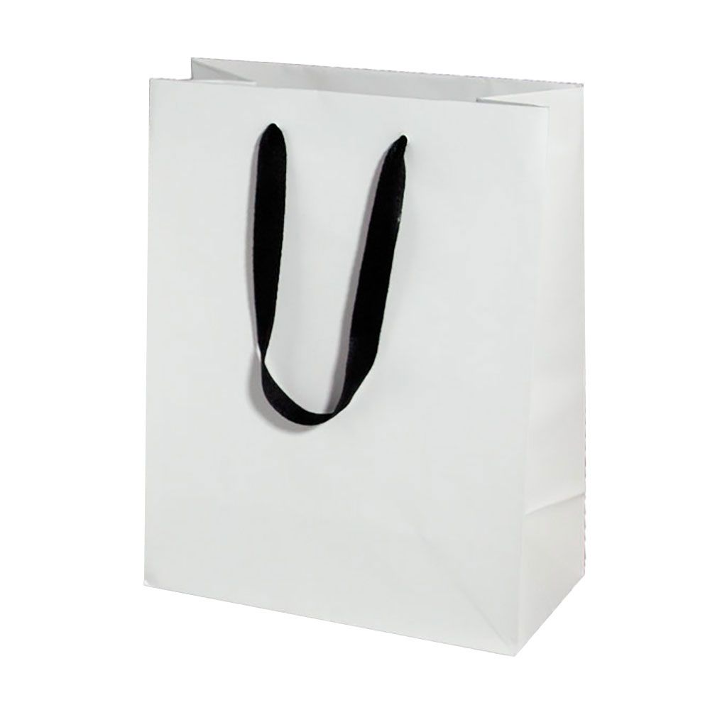 Black Tie - Twill Ribbon Handle Gift Bag - 10 x 5 x 13"