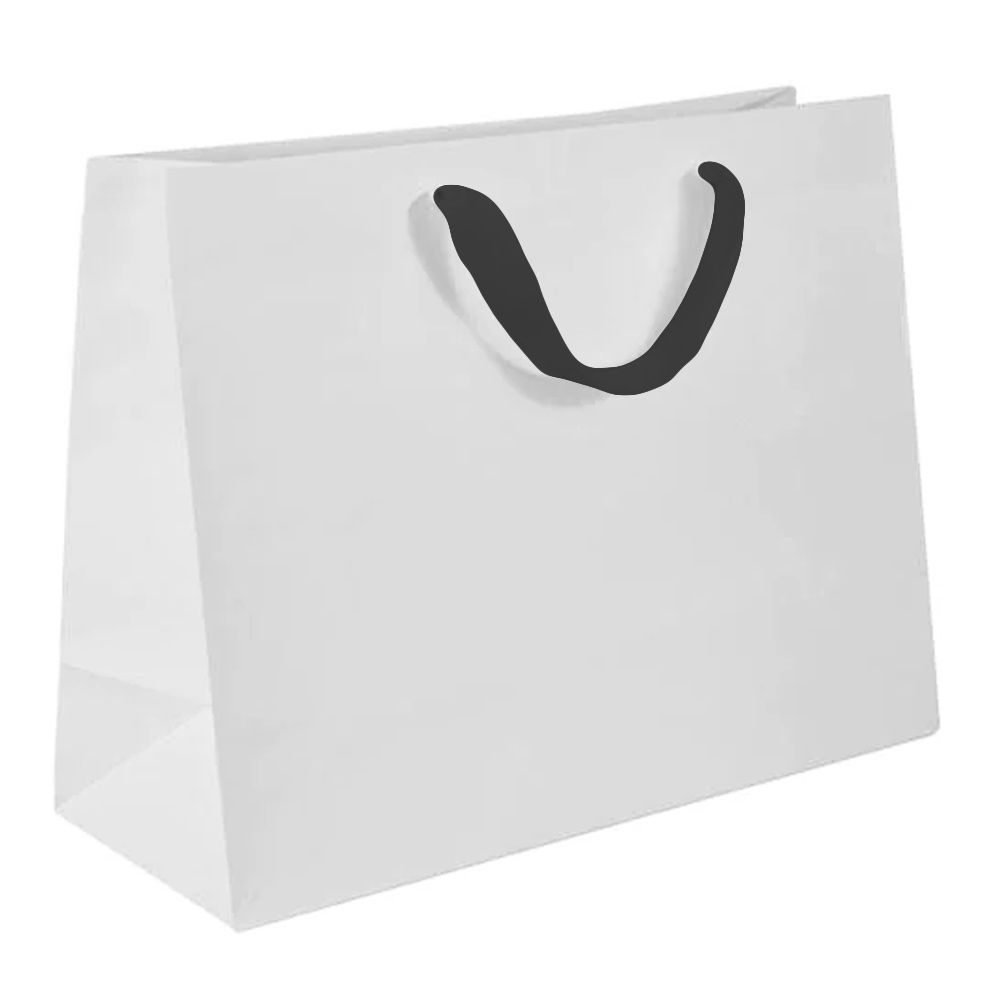 Black Tie - Twill Ribbon Handle Gift Bag - 16 x 6 x 12"
