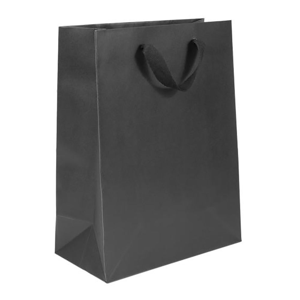 Broadway Black - Twill Ribbon Handle Gift Bag - 10 x 5 x 13"