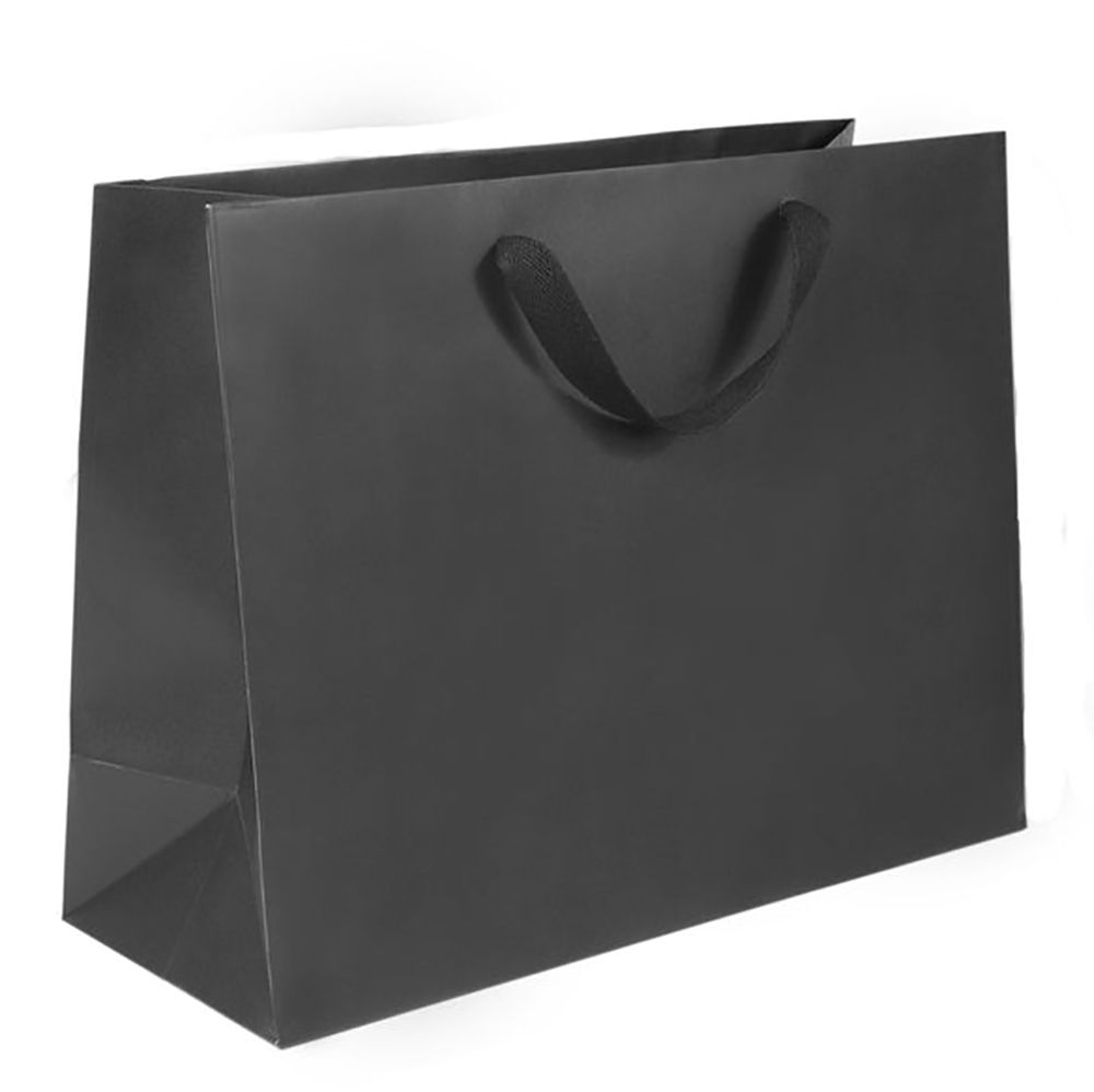 Broadway Black - Twill Ribbon Handle Gift Bag - 16 x 6 x 12"