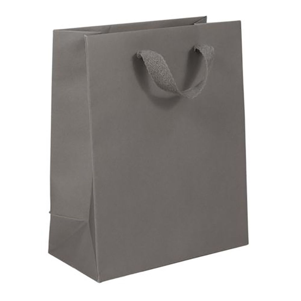 Estate Grey - Twill Ribbon Handle Gift Bag - 8 x 4 x 10"