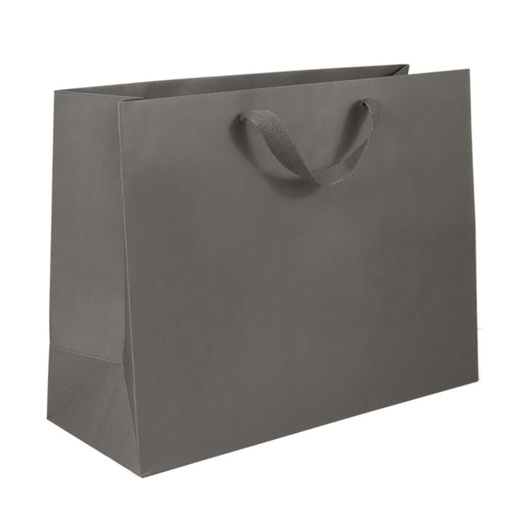 Estate Grey - Twill Ribbon Handle Gift Bag - 16 x 6 x 12"