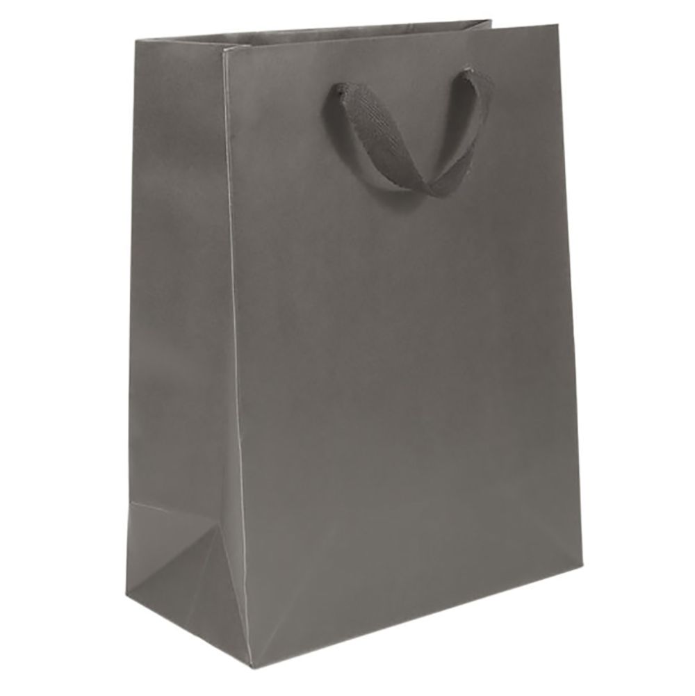 Estate Grey - Twill Ribbon Handle Gift Bag - 10 x 5 x 13"
