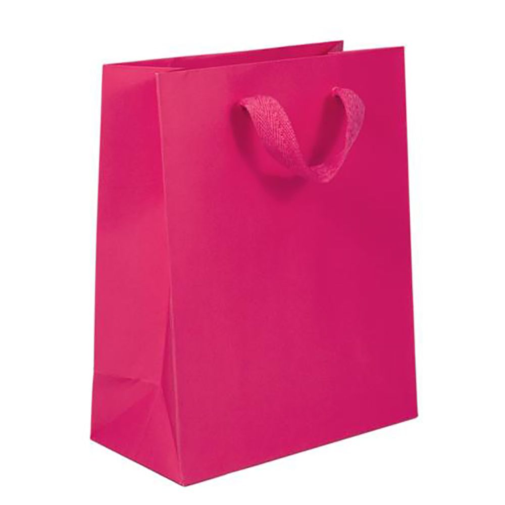 Fifth Avenue Fuchsia - Twill Ribbon Handle Gift Bag - 8 x 4 x 10"