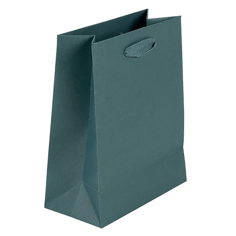 Soho Spruce Green - Twill Ribbon Handle Gift Bag - 8 x 4 x 10"