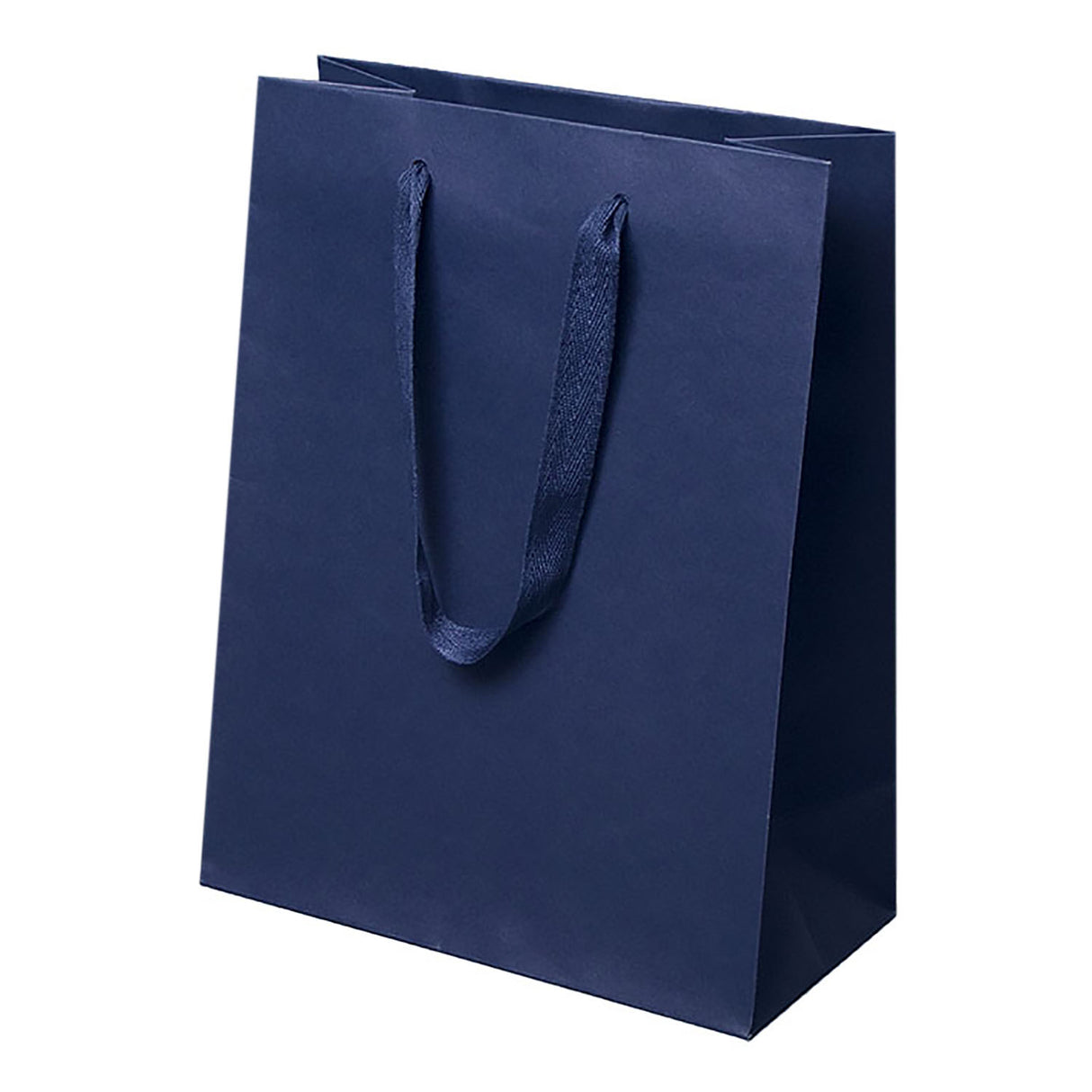 Navy - Twill Ribbon Handle Gift Bag - 8 x 4 x 10"