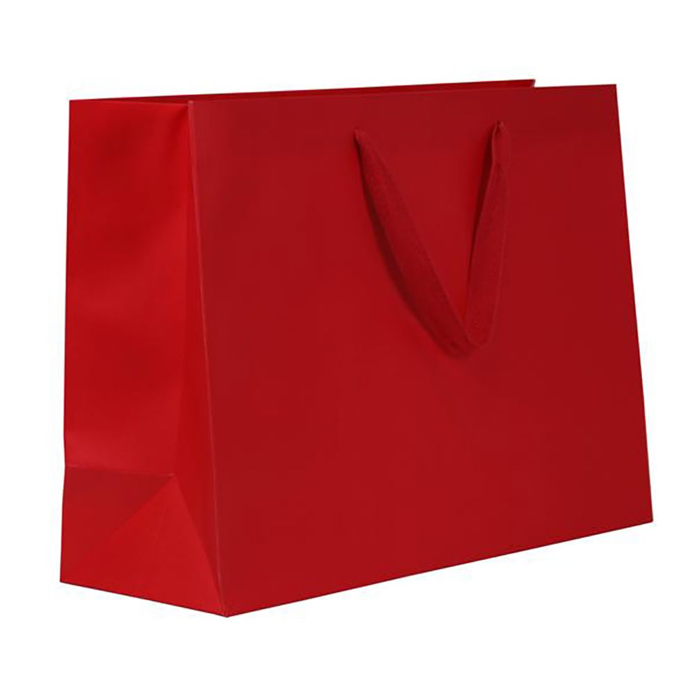 Big Apple Bright Red - Twill Ribbon Handle Gift Bag - 16 x 6 x 12"