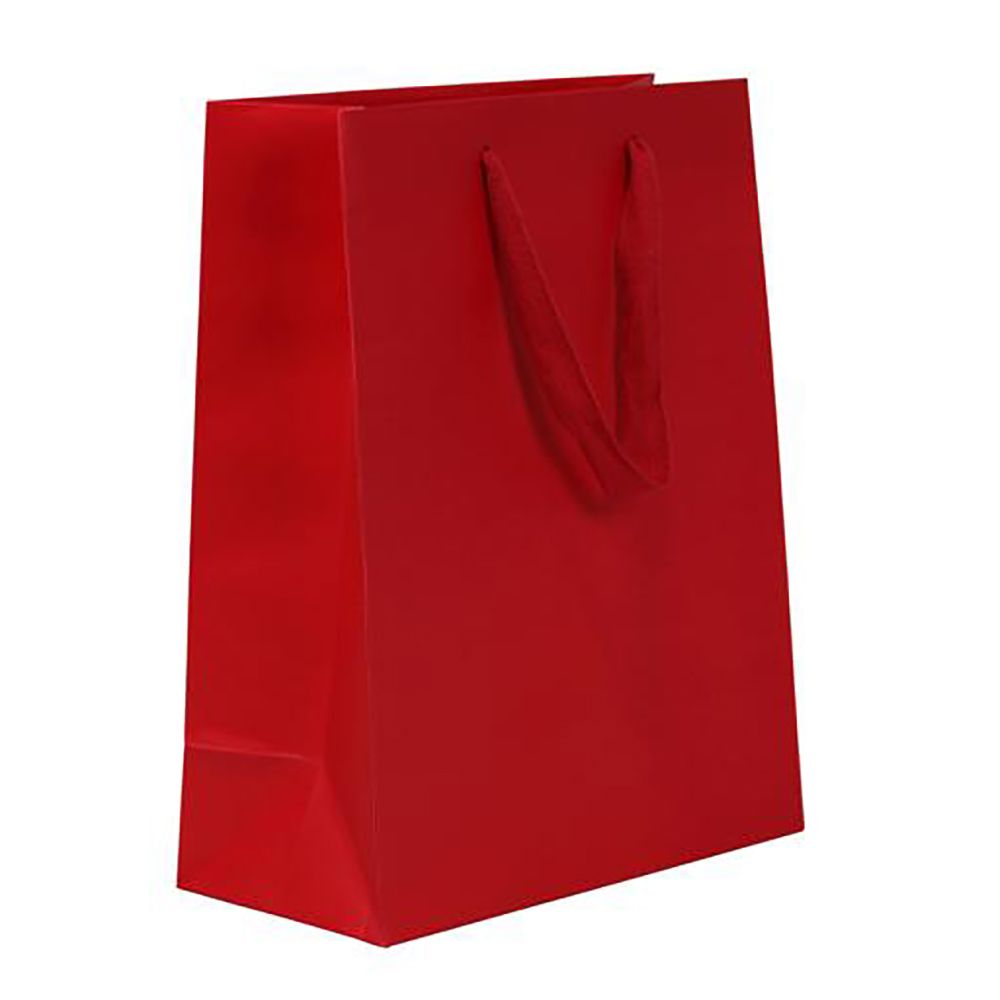 Big Apple Bright Red - Twill Ribbon Handle Gift Bag - 10 x 5 x 13"