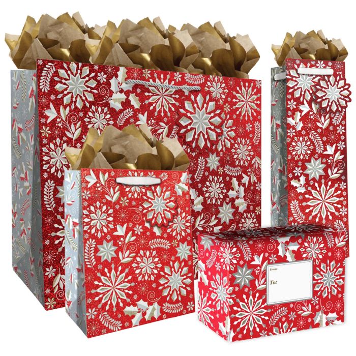 Merriment Red Gift Bags, Wrapping Paper, & Mailers