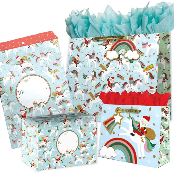 Merry Unicorns Gift Bags, Wrapping Paper, & Mailers
