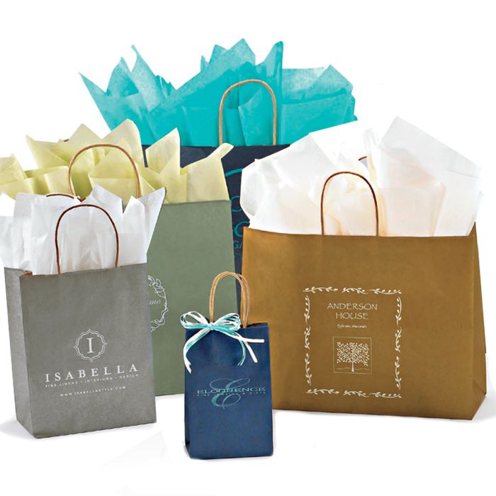 Metallic Gift Bags (Natural Kraft Interior)